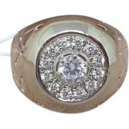 Золотое мужское кольцо с фианитами. 3521489