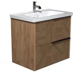 Тумба Мойдодир Cubic 70-A з умивальником ID-70 дуб обпалений