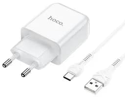 Адаптер мережевий HOCO Type-C cable Vigour N2 набір білий