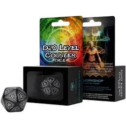 Настольная игра Q-Workshop Кубик D20 Level Counter Black & white Die , 1 шт. (20LEV01)