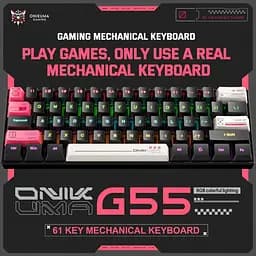 Клавіатура Onikuma ігрова бездротова G-55X з RGB підсвіткою 3 режими підключення Bluetooth - мініатюра 2