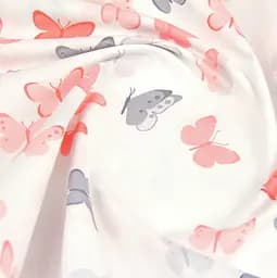 Дитяча постільна білизна в ліжечко BUTTERFLY SC8, бежевий (ButterfliesRoseRedGray_43Rosette_140) - мініатюра 11