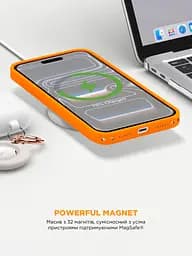 Силиконовый чехол с MagSafe для Apple iPhone 17 Pro, ICON2 MagCase, оранжевый, противоударный, панель с мягкой подкладкой, защита всего корпуса, поддержка беспроводной зарядки, совместим с защитными стеклами и пленками, ArmorStandart (ARM86677) - мініатюра 8