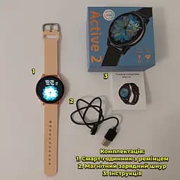Смарт годинник T2 Pro Active 2 Bluetooth, встановлення свого фону, прийняття/здійснення дзвінків Золотой - мініатюра 10