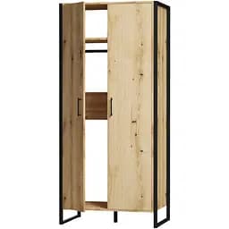 Шкаф гардеробный лофт ОП-655 Orange-Line 860х550х1900 Черный/Дуб Эвок прибрежный