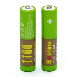 Акумулятор Soshine Li-ion R03 730mAh AAA 10440 USB 1.5V (Зелений) - мініатюра 2