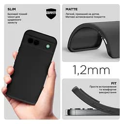 Чехол-накладка для смартфона Google Pixel 8a, противоударный, силиконовый, термополиуретановый (ТПУ), с защитой камеры и корпуса, черный, защита всего корпуса, ArmorStandart (ARM77805) - мініатюра 3