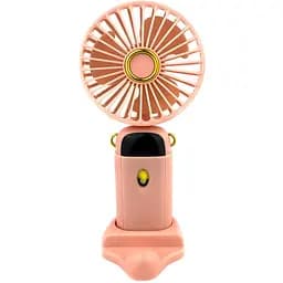 Дитячий портативний USB-вентилятор Mini Fan з підставкою для телефону пудровий (677-58A)