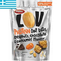 Овсяные снеки Pellito с арахисом, карамелью и шоколадными крошками 70 г