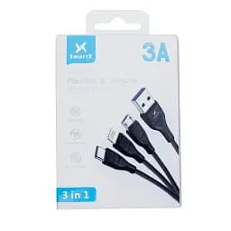 Універсальний зарядний кабель 3 в 1 Type-C/Micro-USB/Lightning Smart X UR521 - мініатюра 21