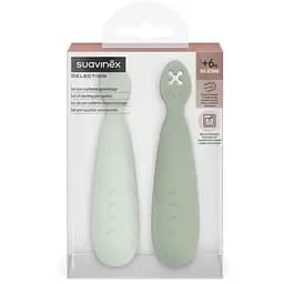 Набор силиконовых ложек Suavinex Colour Essencе 2 шт. зеленый (402906)