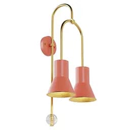 Настінний світильник, бра ARCH PikArt арт. 9302 золотий/кораловий 2 шт