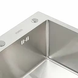 Кухонна мийка 58x43 нержавійка Platinum Handmade (сифон круглий, 3.0/0.8), Нержавіюча сталь - мініатюра 3