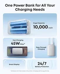 Портативний зарядний пристрій Nano - 10000 mAh 45W Built-In USB-C Cable White Anker teh0027052 - мініатюра 6