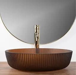 Умивальник Rea Jodi 40x40 brown (REA-U0273), Матова - мініатюра 5