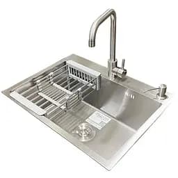 Комплект мийка + змішувач Romzha Arta Carbon U-550 (B)