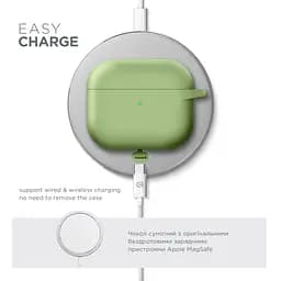 Силіконовий чохол для навушників Apple AirPods 3, Hang Case, зелений, ультратонкий захисний кейс товщиною 2 мм, захист від подряпин, пилу та ударів, компактний, з карабіном для кріплення, ArmorStandart (ARM60315) - мініатюра 7