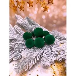 Набір ялинкових куль Оксамит 8 шт Зелений