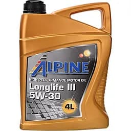 Олива моторна синтетична Alpine Longlife III 5W-30 C3 MB-229.51 VW-504.00/507.00 BMW LL-04 4 л (23440)