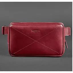 Шкіряна поясна сумка Dropbag Maxi бордова Krast