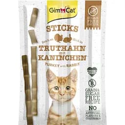 Ласощі для котів GimCat Sticks 4 шт. (індичка та кролик)