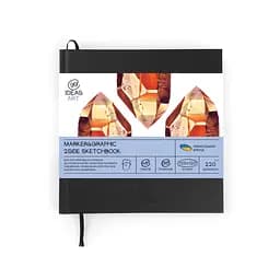 Скетчбук для маркерів PU 120*120 мм., 48 аркушів, 220 г/м2, чорна обкладинка, 99IDEA9-SBDS12X12BL