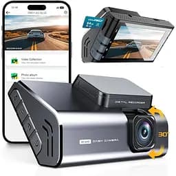 Відеореєстратор IIWEY J01 4K Front Dash Cam з WiFi, Car Dash Cam Корпус з алюмінієвого сплаву, 3-дюймова РК-камера відеореєстратор