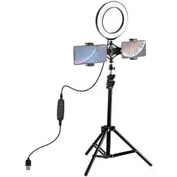 Кільцева USB LED лампа Puluz PKT3036 6.2 + штатив 1.1 м