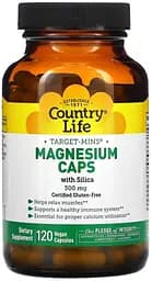Вітаміни та мінерали Country Life Target-Mins Magnesium Caps with Silica 300 mg, 120 вегакапсул