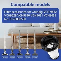 Фільтр контейнера на ручний пилосос Grundig VCH9629, VCH9630, VCH9631, VCH9632, VCH9829, VCH9832, 9178008590 - мініатюра 7