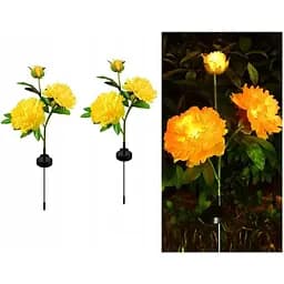 Світильники Sun Lamp садові на сонячній батареї квіти півонія 2 шт