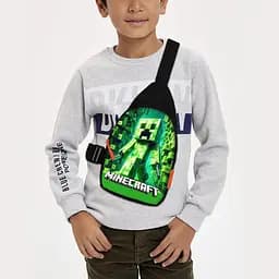 Сумка через плечо детская Minecraft Крипер 29х17 см сумка слинг для мальчика (02119)