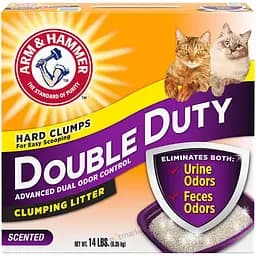 Бентонитовый наполнитель Arm & Hammer DOUBLE DUTY 6.35 кг комкующийся для кошачьего туалета ароматизированный