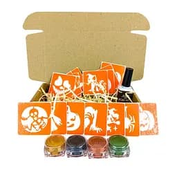 Набор для био-тату "Хэллоуин - глиттер" Fresh Tattoo set-halloween-glitter 18 трафаретов