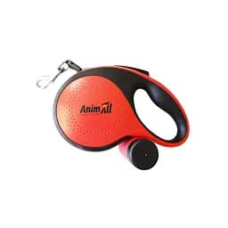Поводок-рулетка AnimAll с диспенсером для собак весом до 30 кг 5 м красная