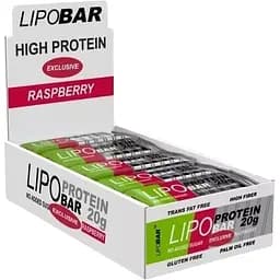 Батончик LipoBar Protein Bar БЛОК, 20*50 грам - Малина