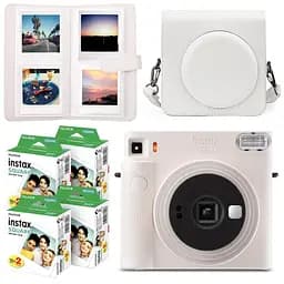 Подарунковий набір камера Fujifilm Instax Square SQ1, Фотопапір 80 шт, Чохол, Фотоальбом 80 фото Білий
