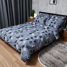 Комплект постільної білизни Moon&Star Бязь Gold Люкс Feline Fun Сімейний 143х210х2 наволочки 2х50х70