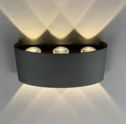 Фасадний світильник на 6 лінз в сірому корпусі Line.F 9605-6 GR