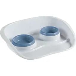 Миска для котів та собак Stefanplast Set dinner на підносі 250 мл + 300 мл блакитна