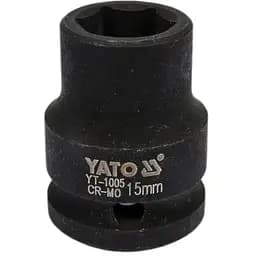 Головка торцевая ударная 6-гранная Yato квадрат 1/2" М=15 мм L=39 мм (YT-1005)