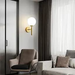 Бра з білим плафоном в латунному корпусі 32 см Line F Арт. B91086/1 CP