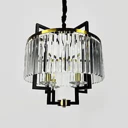 Елегантна люстра в стилі сучасної класики Ø 50х50 см | Line F | Арт. MJ348-500 BK+CL - мініатюра 6
