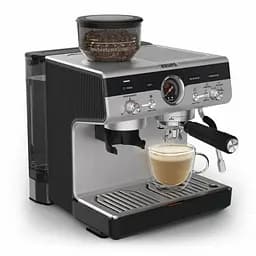 Krups Кофеварка ріжкова Precision+, 3.5л, вдубована кофемолка, ручний капучинатор, 15 бар, чорний-сірий - мініатюра 5