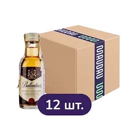 Упаковка виски Ballantine's Finest Blended Scotch Whisky 40% 0.6 л (0.05 л х 12 шт.)