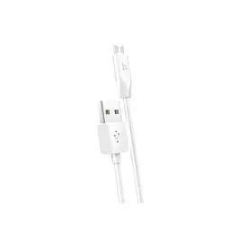 Кабель HOCO X1 USB to Micro 2.4A, 1m, PVC, PVC connectors, White