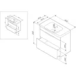 Тумба з умивальником AM.PM Like 80 см M80-FHX0802V-WC0802-38 - мініатюра 2