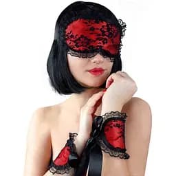 Мереживна маска на очі з наручниками Mask and Handcuffs
