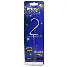 Бенгальська свічка-цифра "2" Pelican 860022 Срібло (2000990576781)
