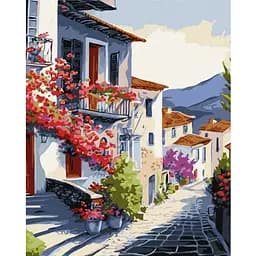 Картина по номерам Ideyka Поселок у подножия гор ©art_selena_ua KHO3638 40х50 см